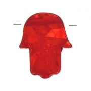 Mano di Fatima forata da parte a parte 14 mm imitazione Opalo Rosso
