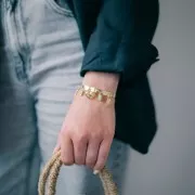 Bracciale in ottone anelli da personalizzare 6,2x160 mm argentato