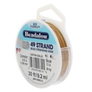 Cavetto acciaio 49 fili mm. 0.38 dorato satinato x m. 9,2