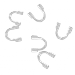 Salvafili a ferro di cavallo di acciaio mm. 0.8 in Argento 925 x10