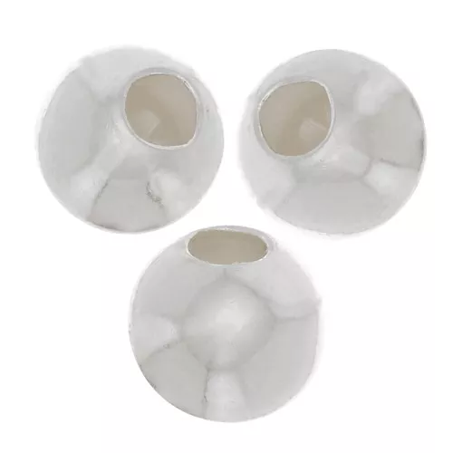 Stopper bead 3 mm con un foro di 0.6mm Argento 925 x2