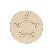 Pendente rotondo in legno da 30 mm da personalizzare - motivo a stella x1