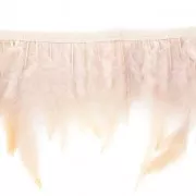 Nastro di piume per la decorazione e fabbricazione DIY - 8-15 cm - Beige x1m