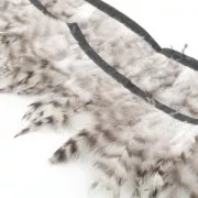 Nastro di piume per la decorazione e fabbricazione DIY - 8-12 cm - Nero/Bianco x1m