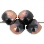 Perle in vetro Mushroom beads  6 mm Jet Capri Gold x50|raw }}