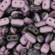 Rulla Duet Beads 3x5 mm Bicolore Black/Opaque Light Rose Ceramic L x10g