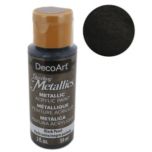 Pittura acrilica decorativa DecoArt Dazzling Metallics - Black Pearl x59 ml