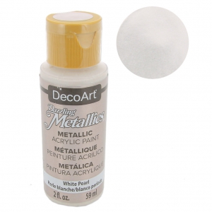 Pittura acrilica decorativa DecoArt Dazzling Metallics - White Pearl x59 ml