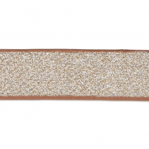 Nastro fantasia similcuoio 10 mm Light Coffee Glitter x1.2m