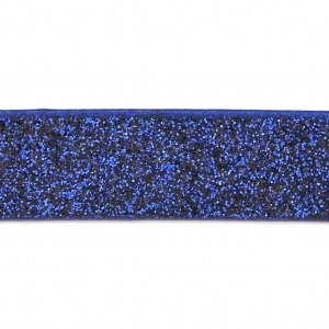 10 mm Nastro sintetico fantasia Brillantini blu scuro x1,2m