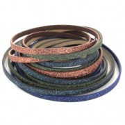 Nastro fantasia similcuoio 5 mm Dark Blue Glitter x1.2m