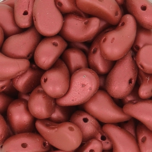 Czech Glass Beads Zoliduo® Right  2 fori 5x8mm Red Metallic Mat x20