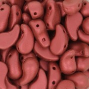 Czech Glass Beads Zoliduo® Left 2 fori 5x8mm Red Metallic Mat x20|raw }}