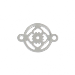 Distanziatore 2 anelli fiore 11.5x8 mm in acciaio inox 304 x1