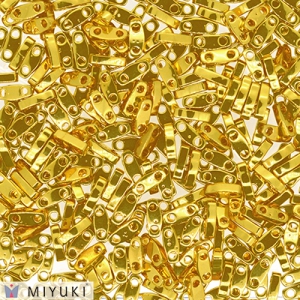 Miyuki Quarter Tila Beads 5x1.2x1.9 mm QTL-191 - 24kt Gold Plated x5g