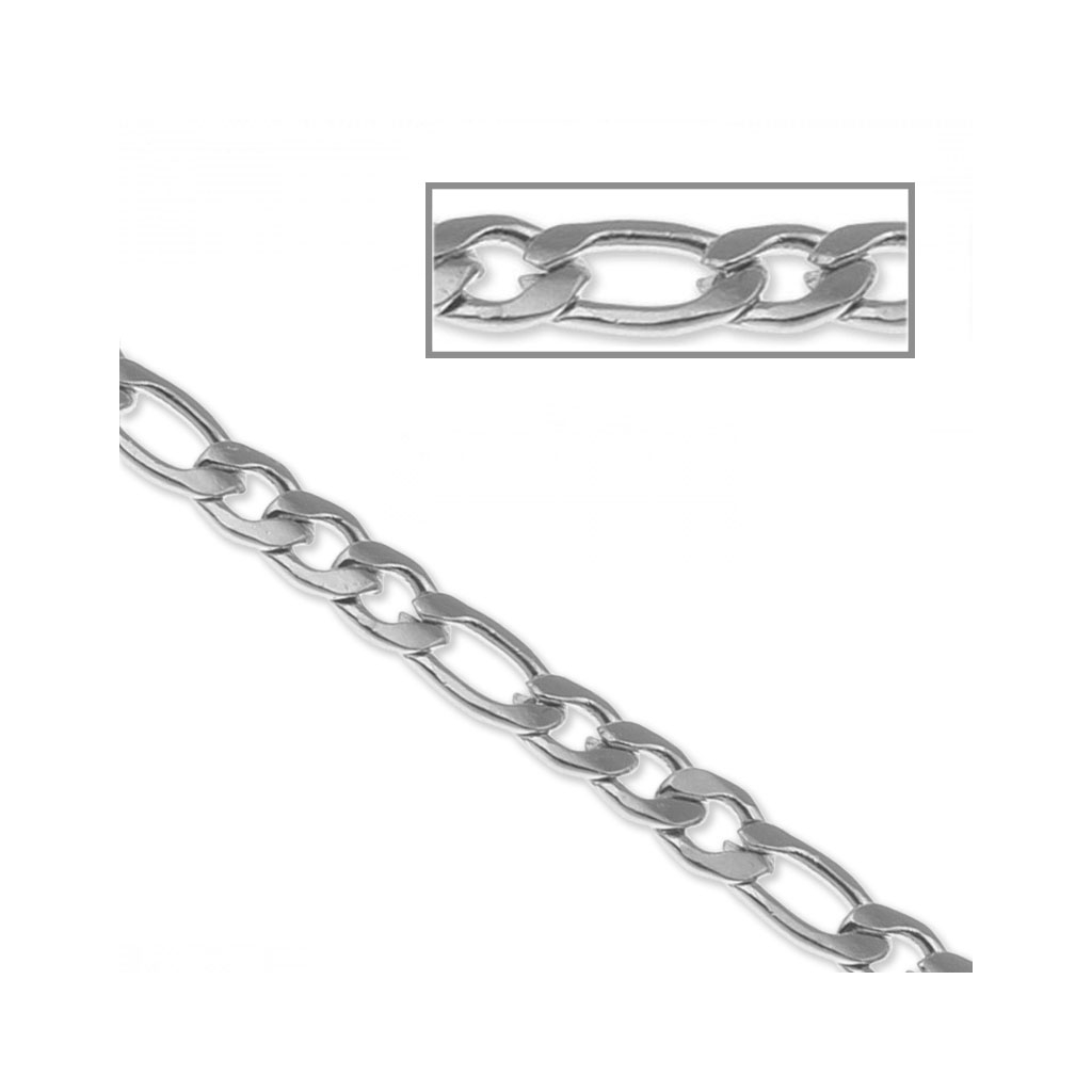 Catena Da Collo Argento Maglia Figaro, Chiusura A Manetta Stampata - Foto 9