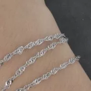 Catena maglia singapore 4x3.20 mm Acciaio inox x1m