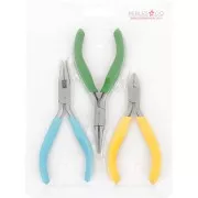 atrezzi - Kit de 3 Pinces à bijoux de qualité professionnelle - Pince plate, Pince ronde, Pince coupante Kit de 3 Pinces à bijoux de qualité professionnelle - Pince plate, Pince ronde, Pince coupante