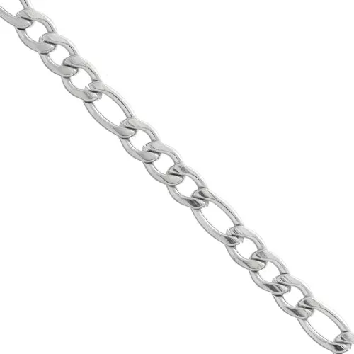 Catena maglia figaro (1x3) mm. 4 Acciaio inox xm. 1