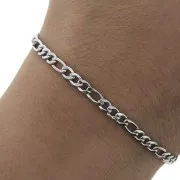 Catena maglia figaro (1x3) mm. 4 Acciaio inox xm. 1