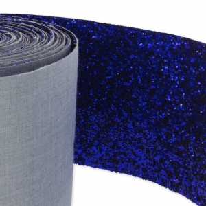 Gallone fantasia Glitter decorato con glitter stile caviale 10cm Navy x10cm