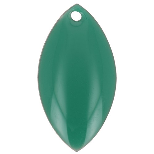Navette in metallo e resina epossidica 19x10 mm verde smeraldo x 8