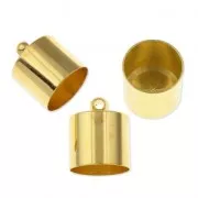 Terminali cilindrici per cordoncini da mm. 11 argentato x4