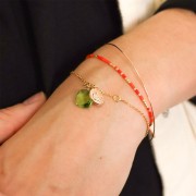 Pendente quadrato sfaccettato da 10 mm - Hydro Peridot x1