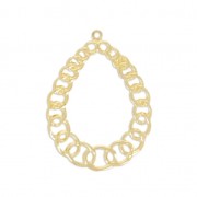 Pendenti leggeri filigranati a forma di goccia 34x25.5 mm dorato x2