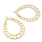 Pendenti leggeri filigranati a forma di goccia 34x25.5 mm dorato x2