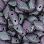 Perle in vetro Gemduo 2 fori 8x5 mm Metallic Mat Chameleon Grey x10g|raw }}