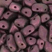 Perle in vetro Gemduo 2 fori 8x5 mm Dark Amethyst Metallic Mat x10g
