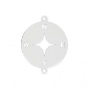 Distanziatore rotondo 2 anellini Rosa dei Venti 21x17 mm en Argento 925 x1