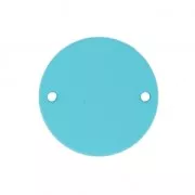 Distanziatore rotondo 2 trous recouvert de caoutchouc effet gomme 18 mm Turchese x1