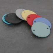 Distanziatore rotondo 2 trous recouvert de caoutchouc effet gomme 18 mm Giallo x1