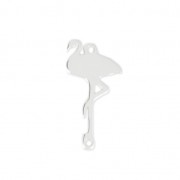 Distanziatore 2 anellini Fenicottero Rosa 18x9 mm Argento 925 x1