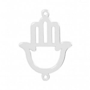 Distanziatore 2 anellini Mano di Fatima 20x15 mm Argento 925 x1