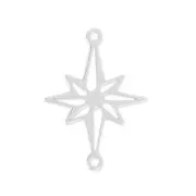 Distanziatore 2 anellini Rosa dei Venti 19x14 mm Argento 925 x1