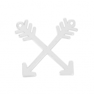 Distanziatore/Pendente 2 anellini Doppia freccia 19x17 mm Argento 925 x1