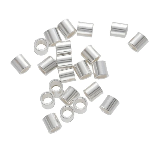Tubi da schiacciare 2x2 mm Argento 925 x50