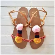 Pompon rotondo imitazione Glitter  17 mm con attacco- Dorato x1