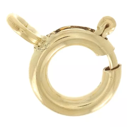 Chiusura moschettone rotonda mm. 8 con anello aperto Gold filled x1