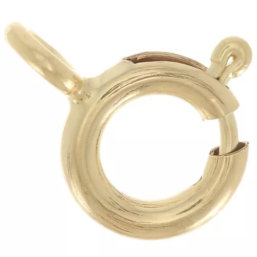 Chiusura moschettone rotonda mm. 7 con anello chiuso Gold filled x1