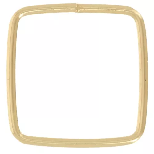 Anello chiuso quadrato da 15 mm - Gold filled (oro laminato) x1