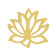 Pendente Fiore di loto 12 mm Argento 925 dorato con oro finox1|raw }}