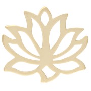 Pendente / Distanziatore a forma di fiore di loto 12 mm - Argento 925 Dorato con oro fino x1