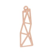 Pendente  rettagolo origami 23.4 mm Argnto 925 oro rosa x1|raw }}