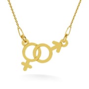 Distanziatore 2 anellini simbolo uomo/donna 10.5x18.3mm Argento 925 oro rosa x1