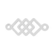 Distanziatore 2 anellini 3 quadrati 17x6.5 mm Argento 925 x1