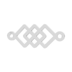 Distanziatore 2 anellini 3 quadrati 17x6.5 mm Argento 925 x1